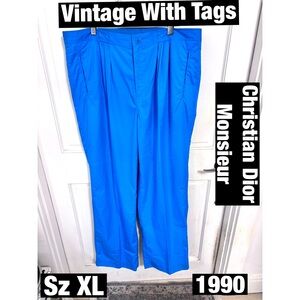 Christian Dior Monsieur Vintage teal Blue Slacks. Has all Original tags XL